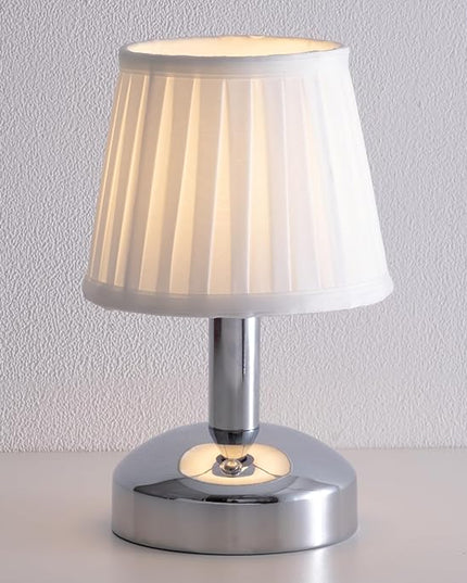 KDG Modern Cordless Small Table Lamp, Portable LED Fabric Shade Desk Lamps, 5000mAh Rechargeable Battery Operated Lighting for Bedroom, Bedside, Bar, Living Room, Dining Room, Night Light(Silver) - LeafyLoom