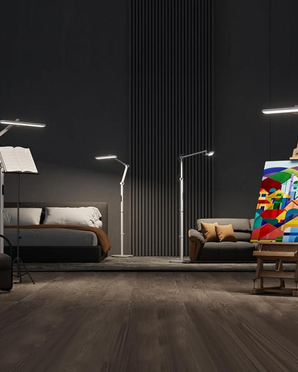 Honeywell LED Floor Lamp Mordern - 05D01 Sunturalux™ Dimmable Floor Lamp for Living Room Standing Lamp with 1500LM, 5000K Eye-Caring Standing Light for Home Office Bedroom White - LeafyLoom