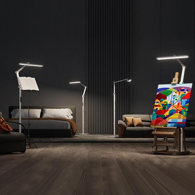 Honeywell LED Floor Lamp Mordern - 05D01 Sunturalux™ Dimmable Floor Lamp for Living Room Standing Lamp with 1500LM, 5000K Eye-Caring Standing Light for Home Office Bedroom White - LeafyLoom