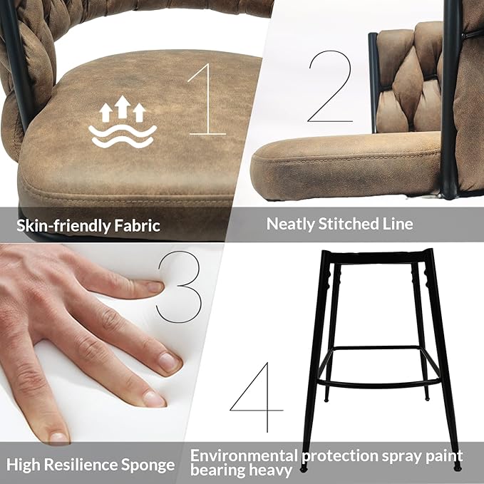 NicBex Haerin-SD-00363-LWJ Dining Chairs, 18.1"x18.1"x35.8", Brown - LeafyLoom