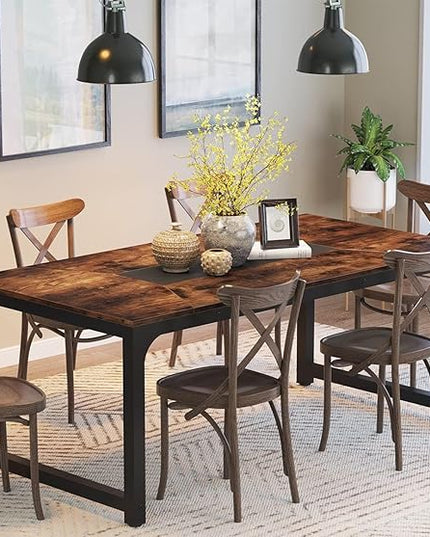 Tribesigns Modern Computer Desk, 70.8 x 35.4 inch Large Executive Office Desk Computer Table Study Writing Desk Workstation for Home Office,Rustic/Black - LeafyLoom