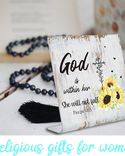 Religious gifts for Women Friends Prayer Room Decor for Office Desk Scripture Inspirational Home Decor Gifts for Her, Mom,Sister, Friends, Coworker Birthday Gifts for Women Catholic XUV02 - LeafyLoom
