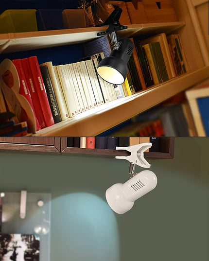 LED Clamp Work Lamp, 5W 360° Rotatable Head, Ultra Bright Work Bench Light, Desk Lamp with Clip,3 Color Temperature Modes, 4.9ft Plug & Play Cord (Black)… - LeafyLoom