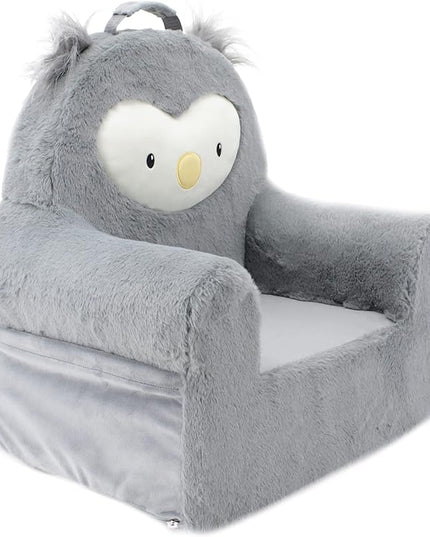 Soft Landing Grey Sweet Seats | Premium Character Chair with Carrying Handle & Side Pockets Owl - LeafyLoom