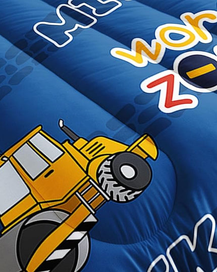 Datura home Kids Comforter Set Butterfly Printed Pattern Bedding Set with 1 Comforter and 2 Pillowcases for Girls Boys Bedroom All Season(Truck Twin) - LeafyLoom