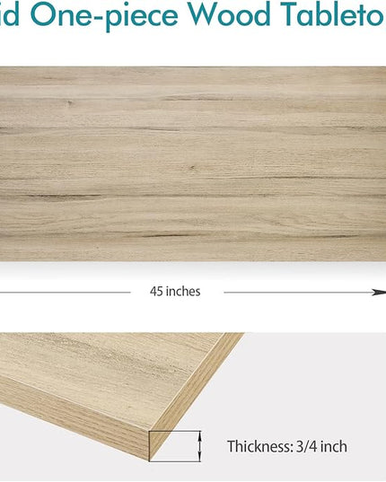 Kaboon Universal Tabletop 45"x20", Solid One-Piece Melamine Table Top, Double Desk L-Desk Floating Desk DIY, Home and Office, Oak - LeafyLoom