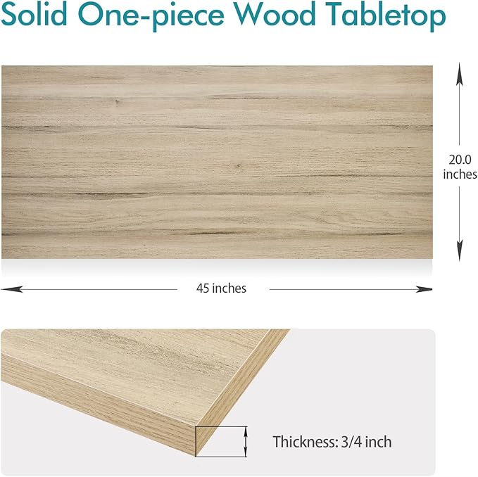 Kaboon Universal Tabletop 45"x20", Solid One-Piece Melamine Table Top, Double Desk L-Desk Floating Desk DIY, Home and Office, Oak - LeafyLoom