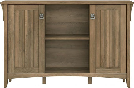 Bush Furniture Salinas Accent Storage Cabinet with Doors in Reclaimed Pine - LeafyLoom