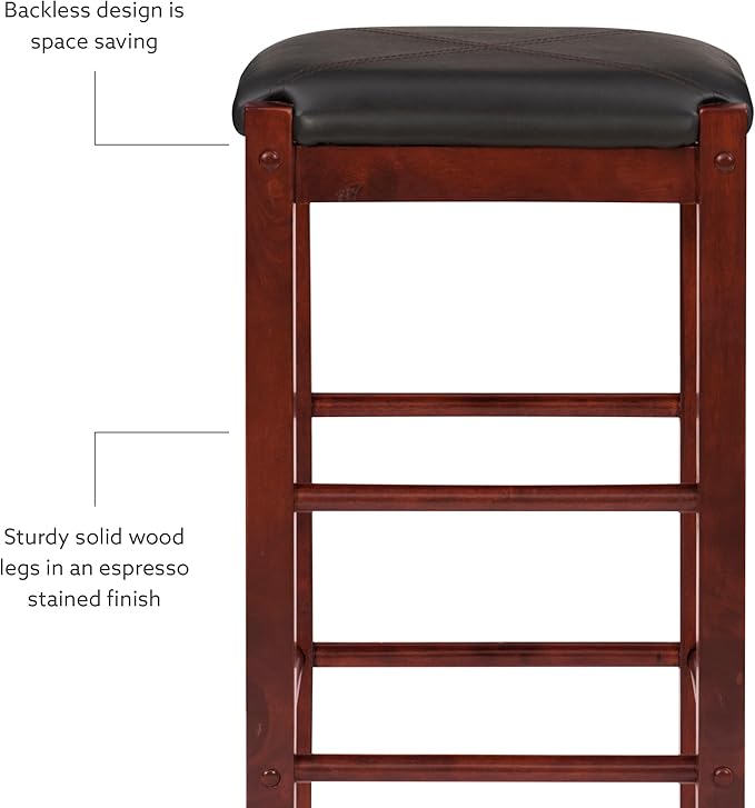 Linon Brown 3-Piece Table Faux Marble Tavern Set, 42" w x 22.25" d x 36" h - LeafyLoom