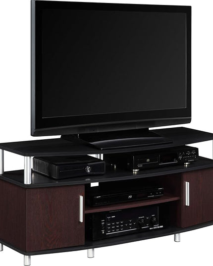 Ameriwood Home Carson TV Stand for TVs up to 50", Cherry/Black - LeafyLoom