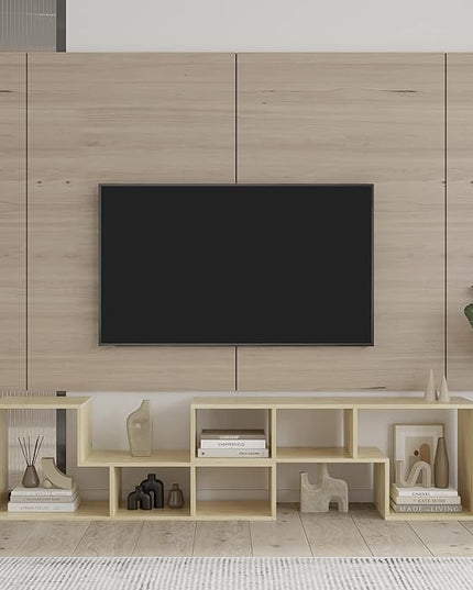 NicBex TV Stand for 50 Inch Double L-Shaped Oak TV Stand Storage Console Table for Living Room,Bedroom,41.34 Inch,Natural - LeafyLoom
