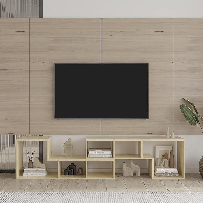 NicBex TV Stand for 50 Inch Double L-Shaped Oak TV Stand Storage Console Table for Living Room,Bedroom,41.34 Inch,Natural - LeafyLoom