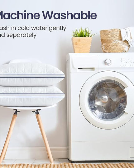 BedStory Standard Pillows Set of 2,Cooling Pillows with Mesh Design,Premium Soft Down Alternative Fill Supportive for Back, Stomach or Side Sleepers,Fluffy Pillows for Bed with Down Alternative - LeafyLoom