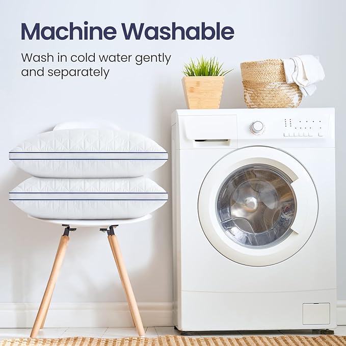 BedStory Standard Pillows Set of 2,Cooling Pillows with Mesh Design,Premium Soft Down Alternative Fill Supportive for Back, Stomach or Side Sleepers,Fluffy Pillows for Bed with Down Alternative - LeafyLoom