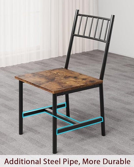 IDEALHOUSE Dining Table Set for 4, Kitchen Table and Chairs for 4 with Storage Bench, Rectangular Kitchen Table Set with Wine Rack, Dining Room Table Set for Small Space, Apartment, Retro Brown - LeafyLoom