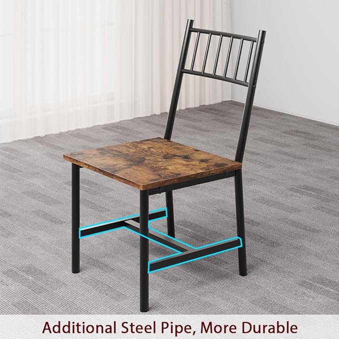 IDEALHOUSE Dining Table Set for 4, Kitchen Table and Chairs for 4 with Storage Bench, Rectangular Kitchen Table Set with Wine Rack, Dining Room Table Set for Small Space, Apartment, Retro Brown - LeafyLoom