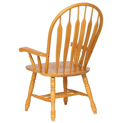 Sunset Trading Comfort Dining Arm Chair, 41", Light Oak - LeafyLoom