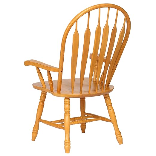 Sunset Trading Comfort Dining Arm Chair, 41", Light Oak - LeafyLoom