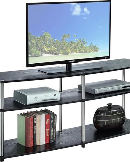 Convenience Concepts Designs2Go 3 Tier 60" TV Stand, Black - LeafyLoom