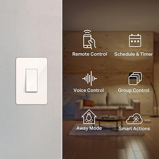 Kasa Smart Light Switch HS200-LA, Light Almond, Single Pole,Neutral Wire Required, 2.4GHz Wi-Fi Light Switch Compatible with Alexa and Google Home, UL Certified, No Hub Required KasaSmartbyTP-Link