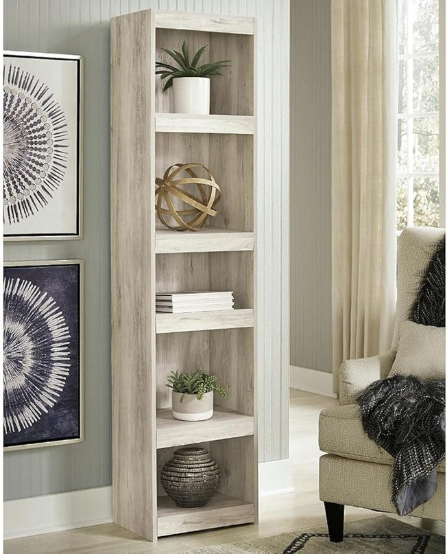 Signature Design by Ashley Bellaby Farmhouse Pier with 3 Adjustable Shelves, Whitewash - LeafyLoom