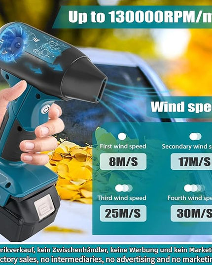 Mini Jet Blower Portable Violent Turbo Fan,Electric Compressed Air Duster for Makita Battery,Camping,Outdoors,Car,130000RPM High Speed Fan(18V Battery Not Included) - LeafyLoom