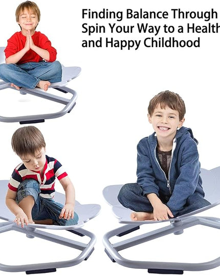 Autism Kids Swivel Chair, Spinning Chair for Kids Sensory, Kids Swivel Chair Sensory, Sensory Toy Chair, Carousel Spin Sensory Chair, Training Body Coordination (Gray) - LeafyLoom