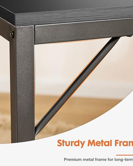 Sweetcrispy Computer Desk 40 Inch Home Office Writing Work PC Table Study Gaming 2-Tier Drawers Storage Shelf Side Headphone Hook, Modern Simple Style Small for Bedroom, Black Wood - LeafyLoom