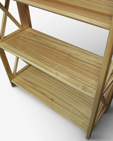 Casual Home Montego 3-Shelf Folding Bookcase, Natural (New) - LeafyLoom