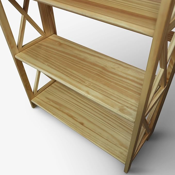 Casual Home Montego 3-Shelf Folding Bookcase, Natural (New) - LeafyLoom