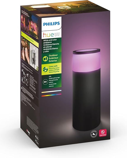 Philips Hue Calla Outdoor Smart Pathway Light - White & Color Ambiance LED Walkway Lights - Low Voltage Lighting - 1 Pack - Requires Bridge and Power Supply - Control with App and Voice - Weatherproof PhilipsHue
