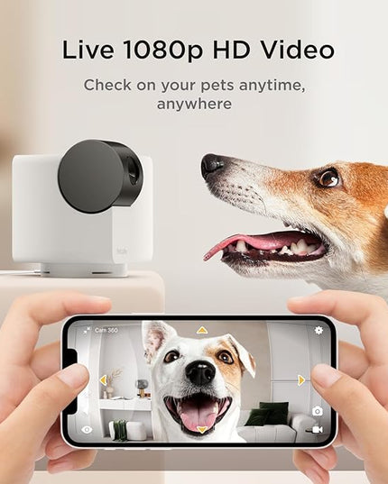 Petcube Cam 360 The Pack of 2 Camera | Ultimate Interactive WiFi Pet and Home Security Pan-Tilt Camera with Phone App, 1080p HD Video, 360° Rotation, Night Vision, Smart Alerts for Home Surveillance Petcube