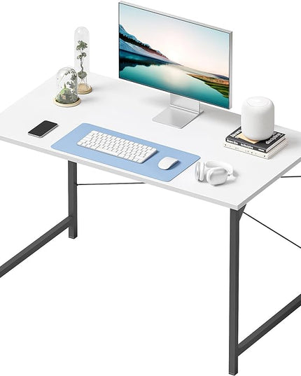 CubiCubi Computer Desk, 40 inch Home Office Desk, Modern Simple Style PC Table for Home, Office, Study, Writing, White - LeafyLoom