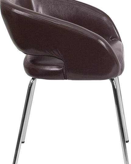 Flash Furniture Fusion Series Contemporary Brown LeatherSoft Side Reception Chair - LeafyLoom