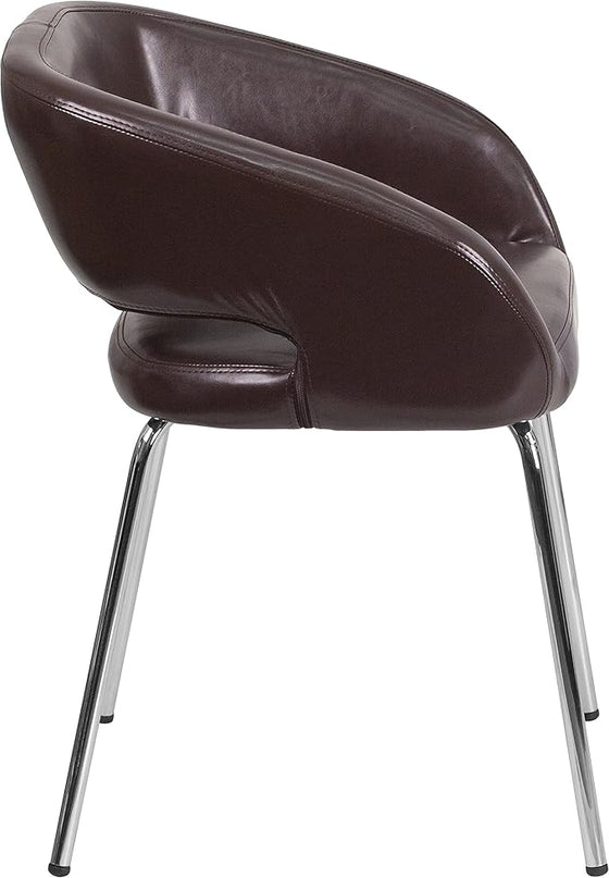 Flash Furniture Fusion Series Contemporary Brown LeatherSoft Side Reception Chair - LeafyLoom