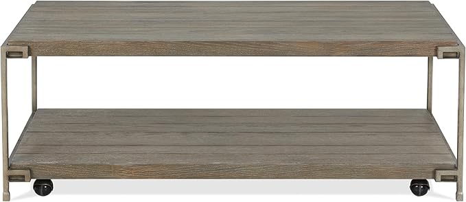 NicBex Coffee Table Wooden Coffee Table with Storage Rectangle Center Tables with Open Bottom Shelf and Casters Dining Table for Living Room, Dining Room, Office, and Bedroom,50" W, Gray - LeafyLoom