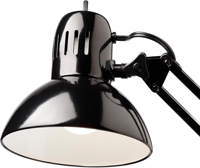 Globe Electric 12641 Architect 32" Swing-Arm Clamp-On Lamp, Black Architect, Finish, LED Bulb Included - LeafyLoom