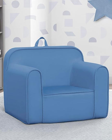 Delta Children Cozee Chair -Foam Kids Chair for Ages 18 Months and Up, Indigo - LeafyLoom