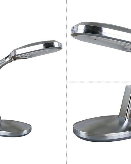Desk Lamp - Natural Sunlight Lamp with Adjustable Gooseneck - Reading Light for Working, Crafting, Sewing, or Homework by Lavish Home (Silver) - LeafyLoom