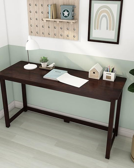 Max & Lily Solid Wood Desk, 55 Inches, Espresso - LeafyLoom