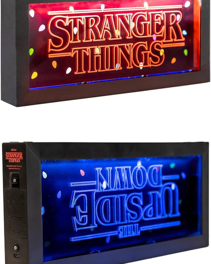 Stranger Things Merchandise - 4 Lighting Modes - Official Stranger Things Lamp - Neon Light - Led Lamp - Light Box - USB Lamp - Night Light for Kids - LeafyLoom