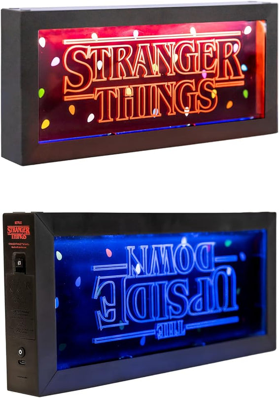 Stranger Things Merchandise - 4 Lighting Modes - Official Stranger Things Lamp - Neon Light - Led Lamp - Light Box - USB Lamp - Night Light for Kids - LeafyLoom