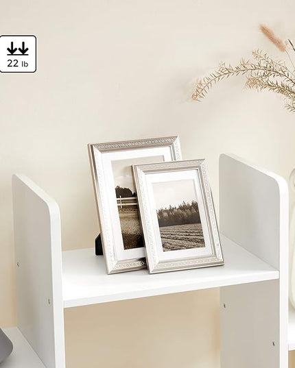 VASAGLE Bookshelf, Tree-Shaped Bookcase with 13 Storage Shelves, Rounded Corners, 9.8”D x 33.9”W x 55.1”H, White ULBC067W01 - LeafyLoom
