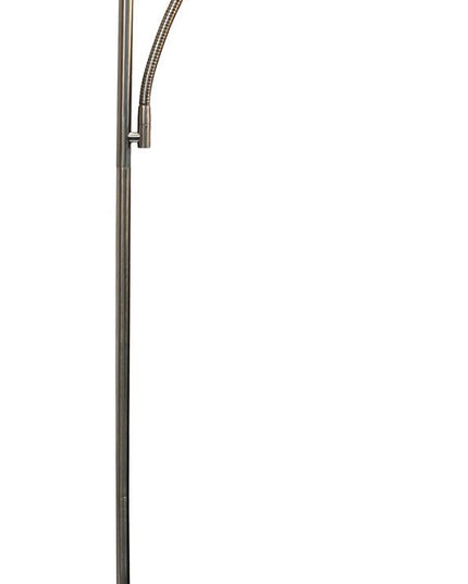 Simple Designs LF2000-BSN Mother-Daughter Floor Lamp with Reading Light, Brushed Nickel - LeafyLoom