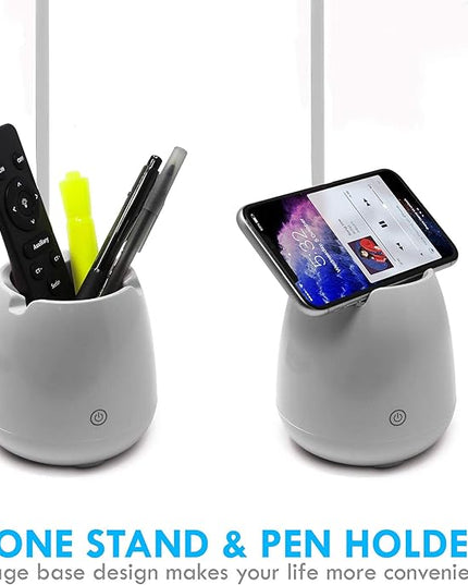 Aduro U-Light Aduro U-Light Desk Lamp Table Light with Wireless Speaker & Phone Stand Desk Organizer, Flexible Gooseneck Table Lamp - Perfect for Home Office White - LeafyLoom