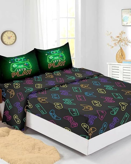Boys Gamer Comforter Sets,6 PCS Gaming Bedding Set for Boys,Kids Comforter Sets for Boys,Twin Comforter Sets for Boys,Bed in A Bag with Sheets(Twin,Green Color) - LeafyLoom