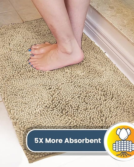 Muddy Mat® Shown on TV – Super Absorbent Microfiber Dog Door Mat for Muddy Paws, Non-Slip Washable Pet Rug, Quick Dry Chenille Entryway Carpet, Machine Washable Indoor Outdoor mat, Beige 30"x19" MuddyMat
