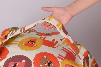 Colorful House Stuffed Animal Storage Bean Bag Chair Cover for Kids Stuffable Zipper Beanbag for Organizing Children Toys Large Canvas(38'',Lion) - LeafyLoom