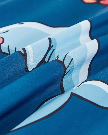 WINLIFE Shark Twin Comforter Set for Boys Blue Ocean Theme Printed Bedding Set, Super Soft and Easy Wash Reversible Kids Bed Set 1 Comforter 2 Pillowcases (3-Pieces, Twin) - LeafyLoom