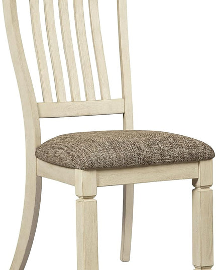 Signature Design by Ashley Bolanburg 20" Upholstered Dining Room Chair, Set of 2, Antique White - LeafyLoom